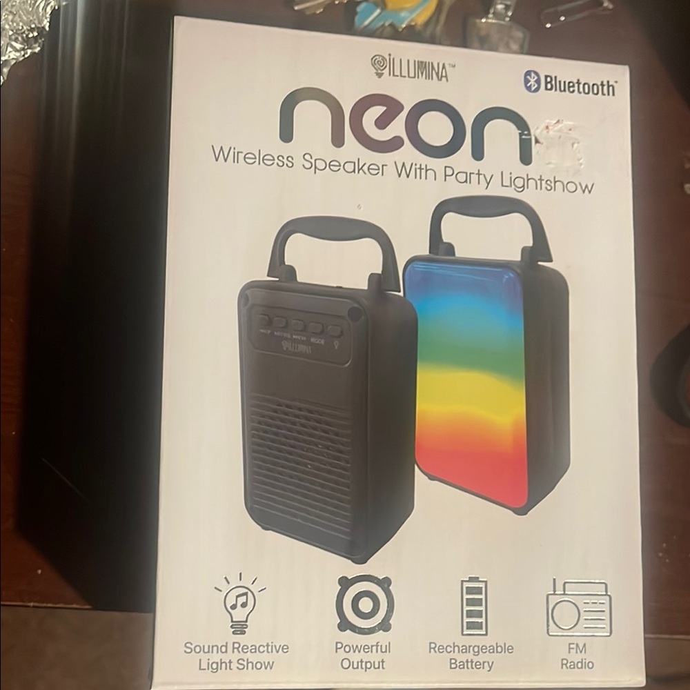 NWOT Neon Wireless Speaker with Party Lightshow - Black